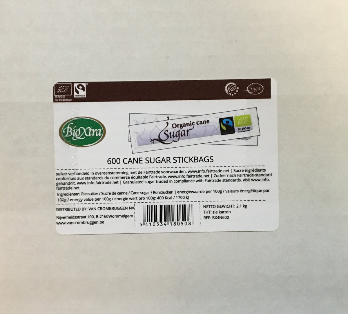 Rohrzuckersticks 3,5 gr. Bio Fairtrade® 600 St /Dispender