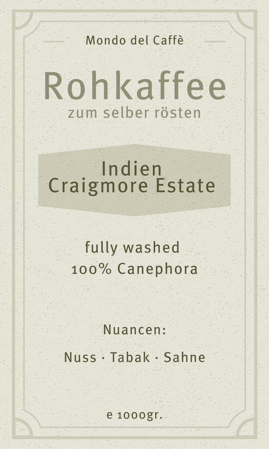 Rohkaffee Indien Canephora AB Parchment