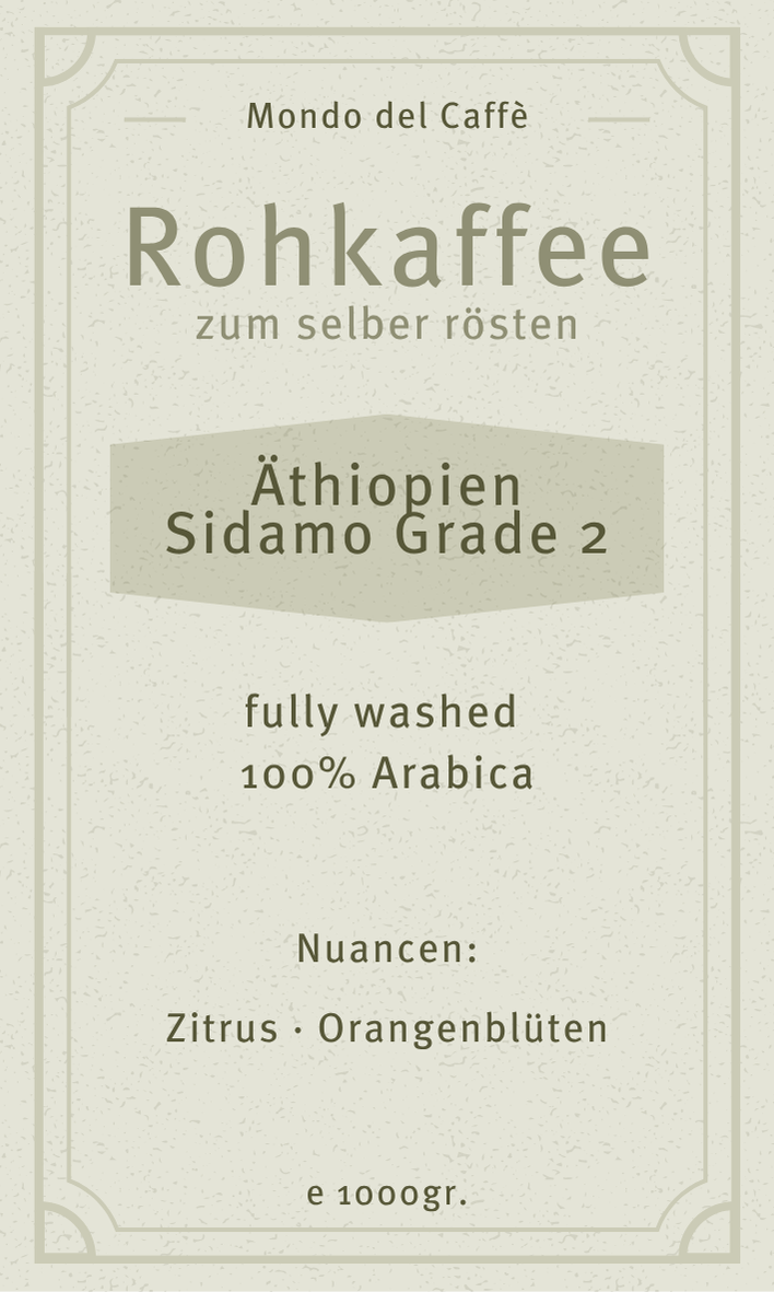 Café brut Ethiopie Sidamo Grade 2