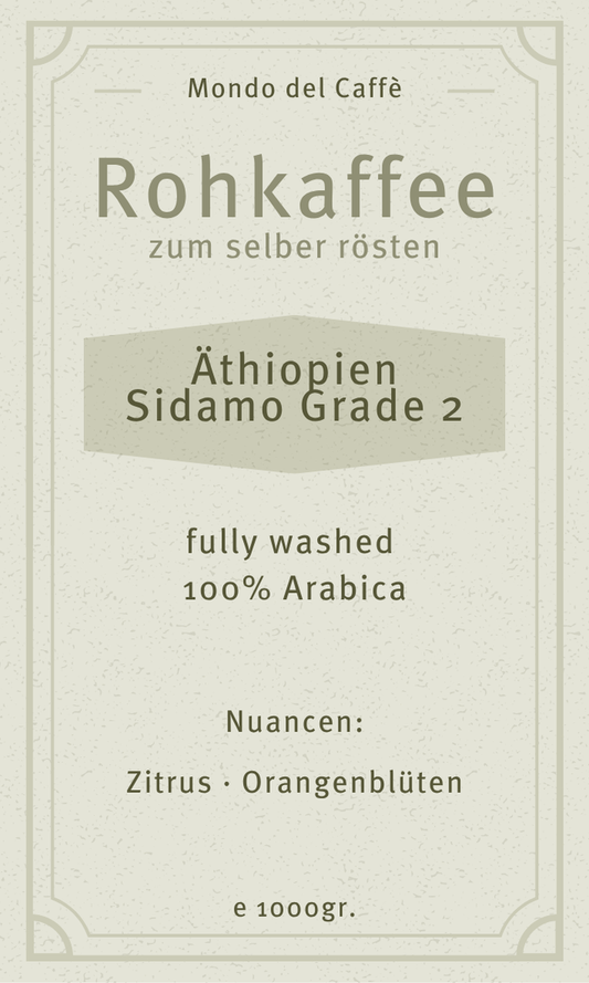 Raw coffee Ethiopia Sidamo Grade 2