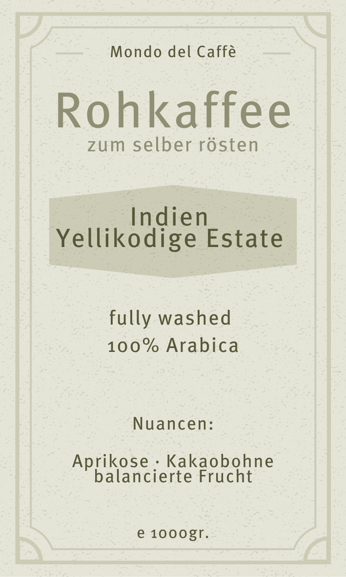 Café vert d'Inde Yellikodige Estate Arabica bio Demeter