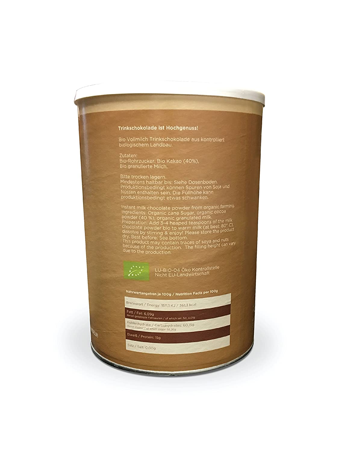 Plaisir Vollmilch Trinkschokolade Bio
